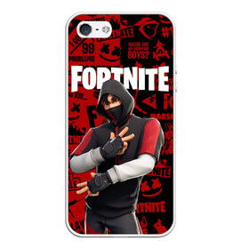 Чехол для iPhone 5/5S матовый с принтом FORTNITE x IKONIK в Новосибирске, Силикон | Область печати: задняя сторона чехла, без боковых панелей | deadmau5 | fortnite | fortnite 2 | fortnite x маршмелло | ikonik | marshmello | ninja | ninja streamer | raven | travis scott | ворон | иконик | ниндзя | пили | рейвен | трэвис скотт | фортнайт