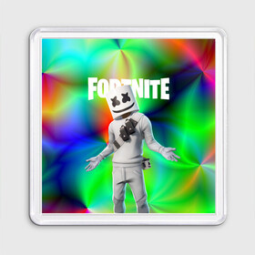 Магнит 55*55 с принтом FORTNITE x MARSHMELLO | ФОРТНАЙТ в Новосибирске, Пластик | Размер: 65*65 мм; Размер печати: 55*55 мм | Тематика изображения на принте: deadmau5 | fortnite | fortnite 2 | fortnite x маршмелло | ikonik | marshmello | ninja | ninja streamer | raven | travis scott | ворон | иконик | ниндзя | пили | рейвен | трэвис скотт | фортнайт