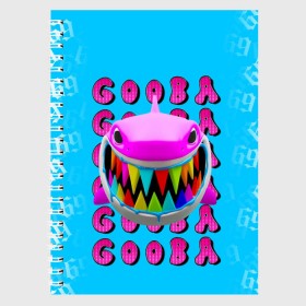 Тетрадь с принтом 6IX9INE- GOOBA в Новосибирске, 100% бумага | 48 листов, плотность листов — 60 г/м2, плотность картонной обложки — 250 г/м2. Листы скреплены сбоку удобной пружинной спиралью. Уголки страниц и обложки скругленные. Цвет линий — светло-серый
 | Тематика изображения на принте: 6ix9ine | 6ix9ine  gooba | gooba | акула | сикснайн | сиксти найн | сиксти найн репер | такаши | текаши | текаши сикснайн