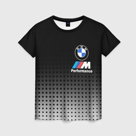 Женская футболка 3D с принтом BMW в Новосибирске, 100% полиэфир ( синтетическое хлопкоподобное полотно) | прямой крой, круглый вырез горловины, длина до линии бедер | bmw | bmw лого | bmw марка | bmw эмблема | m performance | performance | бмв | бмв значок | бмв лого | бмв эмблема | бэха | значок bmw | лого автомобиля | логотип bmw | марка бмв | перформанс | черно белый значок бмв