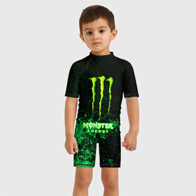 Детский купальный костюм 3D с принтом MONSTER ENERGY в Новосибирске, Полиэстер 85%, Спандекс 15% | застежка на молнии на спине | amg | auto | bmw | honda | jdm | mercedes | nissan | porsche | racing | sport | subar | toyota | автомобил | автомобильные | киа | лексус | марка | машины | митсубиси | ниссан | порше | спорт | субару | тесла | тойота | хонда