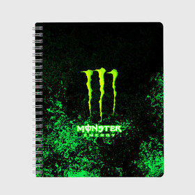 Тетрадь с принтом MONSTER ENERGY в Новосибирске, 100% бумага | 48 листов, плотность листов — 60 г/м2, плотность картонной обложки — 250 г/м2. Листы скреплены сбоку удобной пружинной спиралью. Уголки страниц и обложки скругленные. Цвет линий — светло-серый
 | amg | auto | bmw | honda | jdm | mercedes | nissan | porsche | racing | sport | subar | toyota | автомобил | автомобильные | киа | лексус | марка | машины | митсубиси | ниссан | порше | спорт | субару | тесла | тойота | хонда