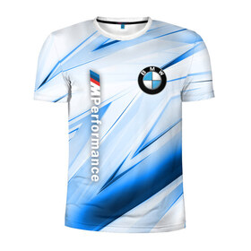 Мужская футболка 3D спортивная с принтом BMW в Новосибирске, 100% полиэстер с улучшенными характеристиками | приталенный силуэт, круглая горловина, широкие плечи, сужается к линии бедра | bmw | bmw motorsport | bmw performance | carbon | m | m power | motorsport | performance | sport | бмв | карбон | моторспорт | спорт