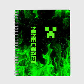 Тетрадь с принтом MINECRAFT CREEPER в Новосибирске, 100% бумага | 48 листов, плотность листов — 60 г/м2, плотность картонной обложки — 250 г/м2. Листы скреплены сбоку удобной пружинной спиралью. Уголки страниц и обложки скругленные. Цвет линий — светло-серый
 | block | creeper | cube | minecraft | pixel | блок | геометрия | крафт | крипер | кубики | майнкрафт | пиксели