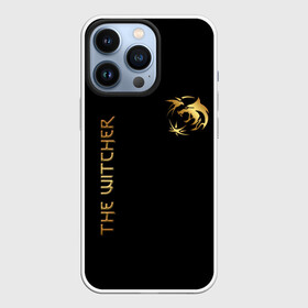 Чехол для iPhone 13 Pro с принтом The Witcher Gold в Новосибирске,  |  | the witcher | witcher | ведьмак | ведьмак дикая охота | волк | геральд | геральд из ривии | значки | золотой значок | лого | руны | сериал witcher | сериал ведьмак | символика из сериала | сойка