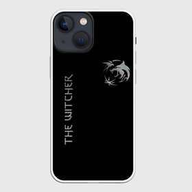 Чехол для iPhone 13 mini с принтом The Witcher Silver в Новосибирске,  |  | the witcher | witcher | ведьмак | ведьмак дикая охота | волк | геральд | геральд из ривии | значки | золотой значок | лого | руны | сериал witcher | сериал ведьмак | символика из сериала | сойка