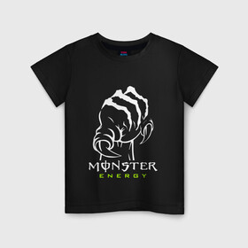 Детская футболка хлопок с принтом MONSTER ENERGY (Z) в Новосибирске, 100% хлопок | круглый вырез горловины, полуприлегающий силуэт, длина до линии бедер | black monster | bmx | claw | cybersport | energy | monster | monster energy | moto | motocross | race | sport | киберспорт | когти | монстер энерджи | монстр | мото | мотокросс | ралли | скейтбординг | спорт | т | энергия