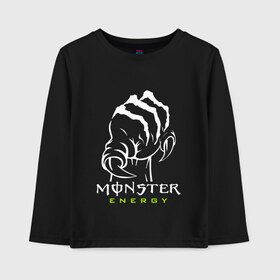 Детский лонгслив хлопок с принтом MONSTER ENERGY (Z) в Новосибирске, 100% хлопок | круглый вырез горловины, полуприлегающий силуэт, длина до линии бедер | black monster | bmx | claw | cybersport | energy | monster | monster energy | moto | motocross | race | sport | киберспорт | когти | монстер энерджи | монстр | мото | мотокросс | ралли | скейтбординг | спорт | т | энергия