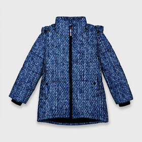 Зимняя куртка для девочек 3D с принтом Джинсовка Текстура в Новосибирске, ткань верха — 100% полиэстер; подклад — 100% полиэстер, утеплитель — 100% полиэстер. | длина ниже бедра, удлиненная спинка, воротник стойка и отстегивающийся капюшон. Есть боковые карманы с листочкой на кнопках, утяжки по низу изделия и внутренний карман на молнии. 

Предусмотрены светоотражающий принт на спинке, радужный светоотражающий элемент на пуллере молнии и на резинке для утяжки. | без рисунка | девочке | девушке | детская | джинсовая | джинсовка | джинсы | женская | женщине | искусство | мальчику | мужская | мужчине | парню | подарок | прикольная | ребёнку | синяя | текстуры