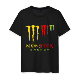 Мужская футболка хлопок с принтом MONSTER ENERGY (Z) в Новосибирске, 100% хлопок | прямой крой, круглый вырез горловины, длина до линии бедер, слегка спущенное плечо. | Тематика изображения на принте: black monster | bmx | claw | cybersport | energy | monster | monster energy | moto | motocross | race | sport | киберспорт | когти | монстер энерджи | монстр | мото | мотокросс | ралли | скейтбординг | спорт | энергия