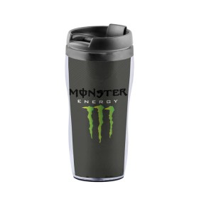 Термокружка-непроливайка с принтом MONSTER ENERGY (Z) в Новосибирске, внутренняя часть — пищевой пластик, наружная часть — прозрачный пластик, между ними — полиграфическая вставка с рисунком | объем — 350 мл, герметичная крышка | black monster | bmx | claw | cybersport | energy | monster | monster energy | moto | motocross | race | sport | киберспорт | когти | монстер энерджи | монстр | мото | мотокросс | ралли | скейтбординг | спорт | энергия