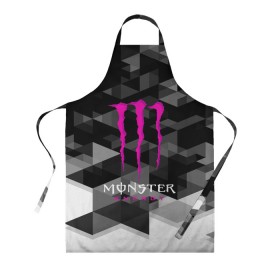 Фартук 3D с принтом MONSTER ENERGY (Z) в Новосибирске, 100% полиэстер | общий размер — 65 х 85 см, ширина нагрудника — 26 см, горловина — 53 см, длина завязок — 54 см, общий обхват в поясе — 173 см. Принт на завязках и на горловине наносится с двух сторон, на основной части фартука — только с внешней стороны | black monster | bmx | claw | cybersport | energy | monster | monster energy | moto | motocross | race | sport | киберспорт | когти | монстер энерджи | монстр | мото | мотокросс | ралли | скейтбординг | спорт | энергия