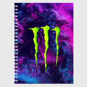 Тетрадь с принтом MONSTER ENERGY (Z) в Новосибирске, 100% бумага | 48 листов, плотность листов — 60 г/м2, плотность картонной обложки — 250 г/м2. Листы скреплены сбоку удобной пружинной спиралью. Уголки страниц и обложки скругленные. Цвет линий — светло-серый
 | black monster | bmx | claw | cybersport | energy | monster | monster energy | moto | motocross | race | sport | киберспорт | когти | монстер энерджи | монстр | мото | мотокросс | ралли | скейтбординг | спорт | энергия