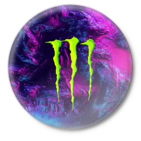 Значок с принтом MONSTER ENERGY (Z) в Новосибирске,  металл | круглая форма, металлическая застежка в виде булавки | Тематика изображения на принте: black monster | bmx | claw | cybersport | energy | monster | monster energy | moto | motocross | race | sport | киберспорт | когти | монстер энерджи | монстр | мото | мотокросс | ралли | скейтбординг | спорт | энергия