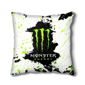 Подушка 3D с принтом MONSTER ENERGY (Z) в Новосибирске, наволочка – 100% полиэстер, наполнитель – холлофайбер (легкий наполнитель, не вызывает аллергию). | состоит из подушки и наволочки. Наволочка на молнии, легко снимается для стирки | black monster | bmx | claw | cybersport | energy | monster | monster energy | moto | motocross | race | sport | киберспорт | когти | монстер энерджи | монстр | мото | мотокросс | ралли | скейтбординг | спорт | т | энергия