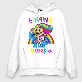 Мужское худи Oversize хлопок с принтом 6IX9INE в Новосибирске, френч-терри — 70% хлопок, 30% полиэстер. Мягкий теплый начес внутри —100% хлопок | боковые карманы, эластичные манжеты и нижняя кромка, капюшон на магнитной кнопке | 6ix9ine | gooba | hernandez | tekashi