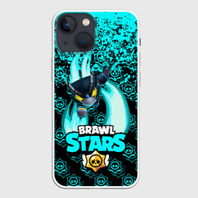 Чехол для iPhone 13 mini с принтом Brawl stars mecha crow. в Новосибирске,  |  | bibi | brawl stars | coach mike | leon | leon shark | mecha crow | mr.p | sally leon | sandy | sprout | unicorn | virus 8 bit | биби | бравл старс | вирус 8 бит | леон | оборотень | спроут | сэли леон