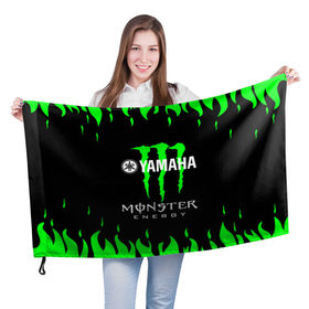 Флаг 3D с принтом MONSTER ENERGY (Z) в Новосибирске, 100% полиэстер | плотность ткани — 95 г/м2, размер — 67 х 109 см. Принт наносится с одной стороны | bike | energy | monster | monster energy | moto | motocycle | sport | sportmotorcycle | yamaha | когти | монстер энерджи | монстр | мото | спорт | энергия | ямаха