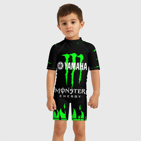 Детский купальный костюм 3D с принтом MONSTER ENERGY (Z) в Новосибирске, Полиэстер 85%, Спандекс 15% | застежка на молнии на спине | Тематика изображения на принте: bike | energy | monster | monster energy | moto | motocycle | sport | sportmotorcycle | yamaha | когти | монстер энерджи | монстр | мото | спорт | энергия | ямаха