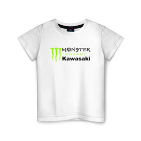Детская футболка хлопок с принтом KAWASAKI (Z) в Новосибирске, 100% хлопок | круглый вырез горловины, полуприлегающий силуэт, длина до линии бедер | bike | energy | kawasaki | monster | monster energy | moto | motocross | ninja | sport | zzr | кавасаки | кавасаки ниндзя | монстер энерджи | монстр | мото | мотокросс | ниндзя | спорт | энергия