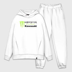 Мужской костюм хлопок OVERSIZE с принтом KAWASAKI | MONSTER ENERGY (Z) в Новосибирске,  |  | Тематика изображения на принте: bike | energy | kawasaki | monster | monster energy | moto | motocross | ninja | sport | zzr | кавасаки | кавасаки ниндзя | монстер энерджи | монстр | мото | мотокросс | ниндзя | спорт | энергия