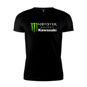 Мужская футболка премиум с принтом KAWASAKI (Z) в Новосибирске, 92% хлопок, 8% лайкра | приталенный силуэт, круглый вырез ворота, длина до линии бедра, короткий рукав | Тематика изображения на принте: bike | energy | kawasaki | monster | monster energy | moto | motocross | ninja | sport | zzr | кавасаки | кавасаки ниндзя | монстер энерджи | монстр | мото | мотокросс | ниндзя | спорт | энергия