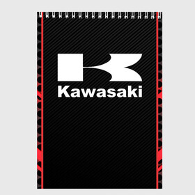 Скетчбук с принтом KAWASAKI | КАВАСАКИ (Z) в Новосибирске, 100% бумага
 | 48 листов, плотность листов — 100 г/м2, плотность картонной обложки — 250 г/м2. Листы скреплены сверху удобной пружинной спиралью | Тематика изображения на принте: bike | kawasaki | moto | motocycle | ninja | sportmotorcycle | zzr | кавасаки | кавасаки ниндзя | мото | мотоспорт | ниндзя