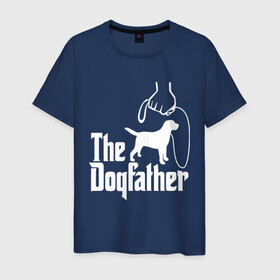 Мужская футболка хлопок с принтом The Dogfather - пародия  в Новосибирске, 100% хлопок | прямой крой, круглый вырез горловины, длина до линии бедер, слегка спущенное плечо. | godfather | крестный отец | лабрадор | ретривер | собака | собачник | хобби