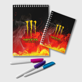 Блокнот с принтом MONSTER ENERGY в Новосибирске, 100% бумага | 48 листов, плотность листов — 60 г/м2, плотность картонной обложки — 250 г/м2. Листы скреплены удобной пружинной спиралью. Цвет линий — светло-серый
 | energy | honda | mercedes | monster energy | porsche | racing | sport | toyota | автомобил | автомобильные | марка | машины | митсубиси | монстр | монстр энерджи | порше | спорт | тесла | тойота | хонда