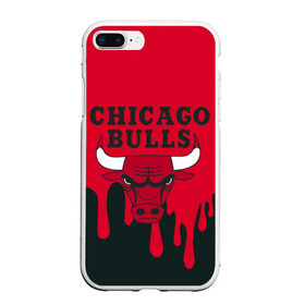 Чехол для iPhone 7Plus/8 Plus матовый с принтом Chicago Bulls в Новосибирске, Силикон | Область печати: задняя сторона чехла, без боковых панелей | 23 | air jordan | bulls | chicago bulls | jordan | michael jordan | nba | paris saint germain | psg | red | sport | быки | джордан | майкл джордан | псж | спорт | чикаго буллс