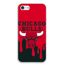 Чехол для iPhone 5/5S матовый с принтом Chicago Bulls в Новосибирске, Силикон | Область печати: задняя сторона чехла, без боковых панелей | 23 | air jordan | bulls | chicago bulls | jordan | michael jordan | nba | paris saint germain | psg | red | sport | быки | джордан | майкл джордан | псж | спорт | чикаго буллс