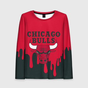 Женский лонгслив 3D с принтом Chicago Bulls. в Новосибирске, 100% полиэстер | длинные рукава, круглый вырез горловины, полуприлегающий силуэт | 23 | air jordan | bulls | chicago bulls | jordan | michael jordan | nba | paris saint germain | psg | red | sport | быки | джордан | майкл джордан | псж | спорт | чикаго буллс