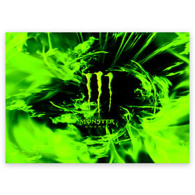 Поздравительная открытка с принтом MONSTER ENERGY в Новосибирске, 100% бумага | плотность бумаги 280 г/м2, матовая, на обратной стороне линовка и место для марки
 | Тематика изображения на принте: energy | honda | mercedes | monster energy | porsche | racing | sport | toyota | автомобил | автомобильные | марка | машины | митсубиси | монстр | монстр энерджи | порше | спорт | тесла | тойота | хонда