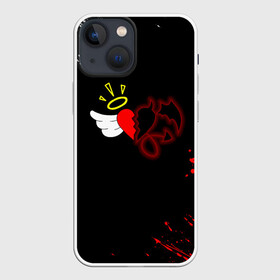Чехол для iPhone 13 mini с принтом Добро и зло, Payton Moormeier в Новосибирске,  |  | Тематика изображения на принте: p y t n | payton moormeier | pytn | tik tok | tiktok | tiktoker | блоггер пэйтон | добро и зло | мурмейер | мурмиер | пейтон | разбитое сердце | розы | тик ток | тикток