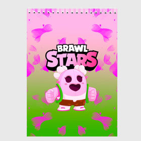 Скетчбук с принтом Sakura Spike Brawl Stars в Новосибирске, 100% бумага
 | 48 листов, плотность листов — 100 г/м2, плотность картонной обложки — 250 г/м2. Листы скреплены сверху удобной пружинной спиралью | brawl | brawl stars | sakura spike | spike | бравл | бравл кактус | бравл старс | кактус | сакура спайк | спайк | спайк бравл старс