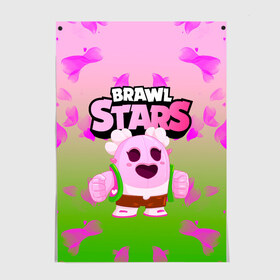 Постер с принтом Sakura Spike Brawl Stars в Новосибирске, 100% бумага
 | бумага, плотность 150 мг. Матовая, но за счет высокого коэффициента гладкости имеет небольшой блеск и дает на свету блики, но в отличии от глянцевой бумаги не покрыта лаком | brawl | brawl stars | sakura spike | spike | бравл | бравл кактус | бравл старс | кактус | сакура спайк | спайк | спайк бравл старс