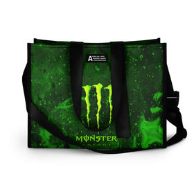 Сумка-шоппер 3D с принтом MONSTER ENERGY в Новосибирске, 100% полиэстер | застегивается на металлическую кнопку; внутренний карман застегивается на молнию. Стенки укреплены специальным мягким материалом, чтобы защитить содержимое от несильных ударов
 | energy | honda | mercedes | monster energy | porsche | racing | sport | toyota | автомобил | автомобильные | марка | машины | митсубиси | монстр | монстр энерджи | порше | спорт | тесла | тойота | хонда