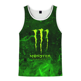 Мужская майка 3D с принтом MONSTER ENERGY в Новосибирске, 100% полиэстер | круглая горловина, приталенный силуэт, длина до линии бедра. Пройма и горловина окантованы тонкой бейкой | Тематика изображения на принте: energy | honda | mercedes | monster energy | porsche | racing | sport | toyota | автомобил | автомобильные | марка | машины | митсубиси | монстр | монстр энерджи | порше | спорт | тесла | тойота | хонда