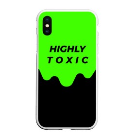 Чехол для iPhone XS Max матовый с принтом HIGHLY toxic 0.2 в Новосибирске, Силикон | Область печати: задняя сторона чехла, без боковых панелей | Тематика изображения на принте: green | neon | street style | style | toxic