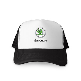 Кепка тракер с сеткой с принтом SKODA. в Новосибирске, трикотажное полотно; задняя часть — сетка | длинный козырек, универсальный размер, пластиковая застежка | abstract | auto | brand | car | geometry | skoda | sport | texture | абстракция | авто | автомобильные | бренд | геометрия | классика | машины | модные | спорт | стиль | текстура | шкода