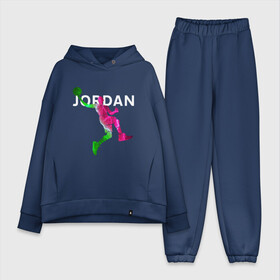 Женский костюм хлопок Oversize с принтом MICHAEL JORDAN (Z) в Новосибирске,  |  | 23 | bulls | chicago bulls | jordan | logo | michael jordan | nba | paris saint germain | psg | red | sport | быки | джордан | лого | майкл джордан | псж | спорт | чикаго буллс