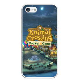 Чехол для iPhone 5/5S матовый с принтом ANIMAL CROSSING в Новосибирске, Силикон | Область печати: задняя сторона чехла, без боковых панелей | animal crossing:new horizons | game | nintendo | анимал кроссинг | животные | звери | игра | нинтендо | пересечение животных