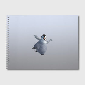Альбом для рисования с принтом мультяшный пингвин в Новосибирске, 100% бумага
 | матовая бумага, плотность 200 мг. | герой | зимняя птица | лед | миленький | мультяшный | неуклюжий | персонаж | пингвин | пингвинчик | смешной