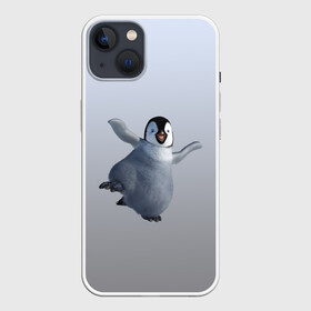 Чехол для iPhone 13 с принтом мультяшный  пингвин в Новосибирске,  |  | герой | зимняя птица | лед | миленький | мультяшный | неуклюжий | персонаж | пингвин | пингвинчик | смешной