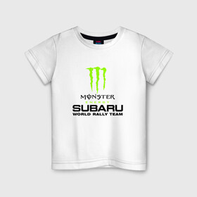 Детская футболка хлопок с принтом MONSTER ENERGY (Z) в Новосибирске, 100% хлопок | круглый вырез горловины, полуприлегающий силуэт, длина до линии бедер | energy | monster | monster energy | sport | subaru | когти | монстер энерджи | монстр | ралли | спорт | субару | энергия