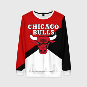 Женский свитшот 3D с принтом CHICAGO BULLS в Новосибирске, 100% полиэстер с мягким внутренним слоем | круглый вырез горловины, мягкая резинка на манжетах и поясе, свободная посадка по фигуре | bulls | chicago | chicago bulls | nba | red bulls | usa | америка | быки | нба | сша | чикаго буллс