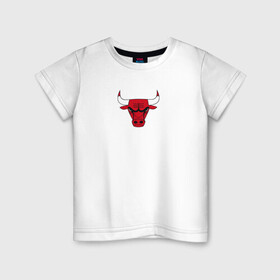 Детская футболка хлопок с принтом CHICAGO BULLS в Новосибирске, 100% хлопок | круглый вырез горловины, полуприлегающий силуэт, длина до линии бедер | Тематика изображения на принте: bulls | chicago | chicago bulls | nba | red bulls | usa | америка | быки | нба | сша | чикаго буллс