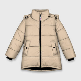 Зимняя куртка для девочек 3D с принтом Бежевая Маска в Новосибирске, ткань верха — 100% полиэстер; подклад — 100% полиэстер, утеплитель — 100% полиэстер. | длина ниже бедра, удлиненная спинка, воротник стойка и отстегивающийся капюшон. Есть боковые карманы с листочкой на кнопках, утяжки по низу изделия и внутренний карман на молнии. 

Предусмотрены светоотражающий принт на спинке, радужный светоотражающий элемент на пуллере молнии и на резинке для утяжки. | Тематика изображения на принте: mask | medical mask | virus | вирус | коронавирус | маска | медицинская маска