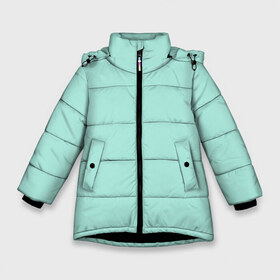 Зимняя куртка для девочек 3D с принтом Мятная Маска в Новосибирске, ткань верха — 100% полиэстер; подклад — 100% полиэстер, утеплитель — 100% полиэстер. | длина ниже бедра, удлиненная спинка, воротник стойка и отстегивающийся капюшон. Есть боковые карманы с листочкой на кнопках, утяжки по низу изделия и внутренний карман на молнии. 

Предусмотрены светоотражающий принт на спинке, радужный светоотражающий элемент на пуллере молнии и на резинке для утяжки. | Тематика изображения на принте: mask | medical mask | virus | вирус | коронавирус | маска | медицинская маска