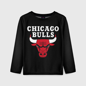 Детский лонгслив 3D с принтом CHICAGO BULLS в Новосибирске, 100% полиэстер | длинные рукава, круглый вырез горловины, полуприлегающий силуэт
 | bulls | chicago | chicago bulls | nba | red bulls | usa | америка | быки | нба | сша | чикаго буллс